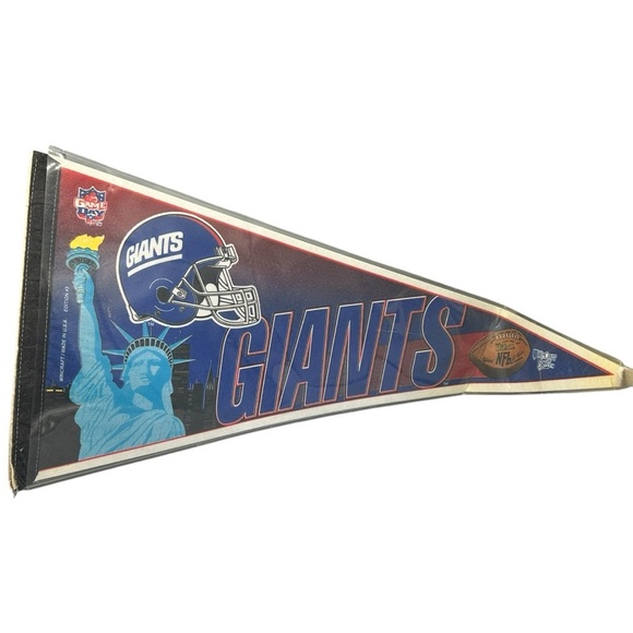 VINTAGE 1990s NEW YORK GIANTS PENNANT – NFL FOOTBALL COLLECTIBLE - Picture 5 of 8